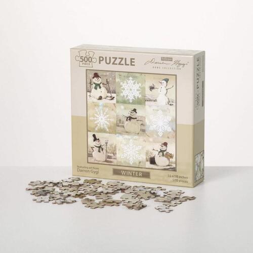 Sullivans ACE235 Puzzle Darren Gygi Winter Snowman/Snowflake Mult-colored 500 pc Mult-colored