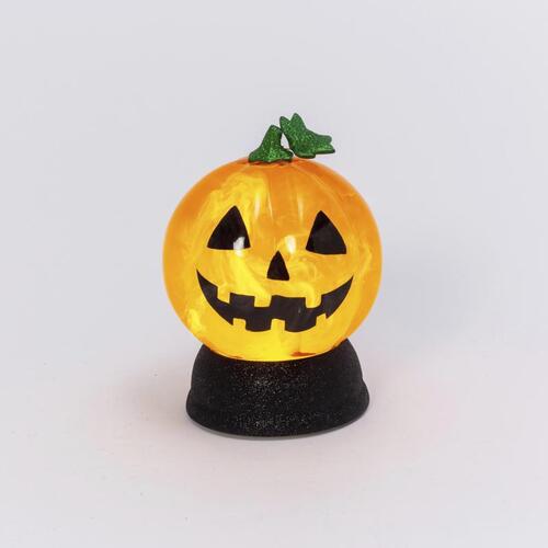 Gerson 2548730 Halloween Decor 7" Lighted Spinning Smoky Water Globe Pumpkin