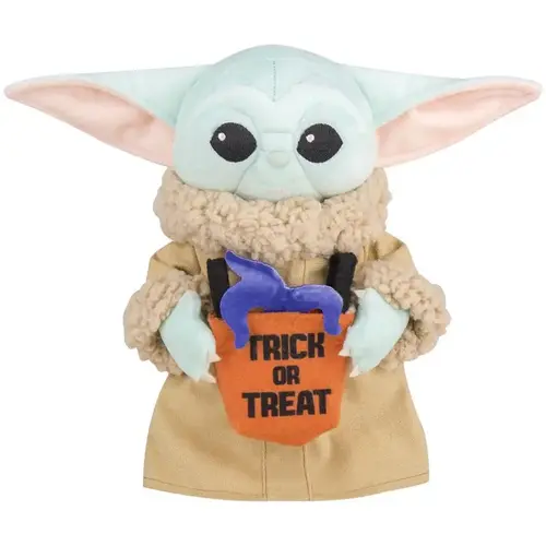 Gemmy 550955 Halloween Decor 11" Animated Plush Grogu with Tentacle Trick or Treat Bag