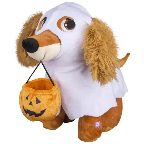 Gemmy 228815 Halloween Decor Animated Musical Plush Ghost Dog