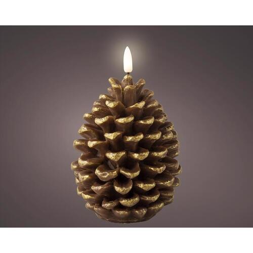 Lumineo 486900 Candle LED Brown Pinecone 6.1" Brown