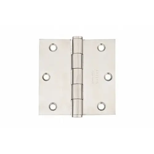 Stainless Steel 3-1/2" X 3-1/2" Square Corner Heavy Duty Plain Bearing Hinge Satin Stainless Steel Finish Pair