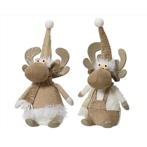 Decoris 523525 Plush Deer White/ Brown 11.81" White/ Brown