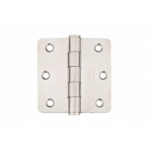 Satin Stainless Steel 3-1/2" X 3-1/2" 1/4" Radius Residential Duty Hinge Satin Stainless Steel Finish Pair