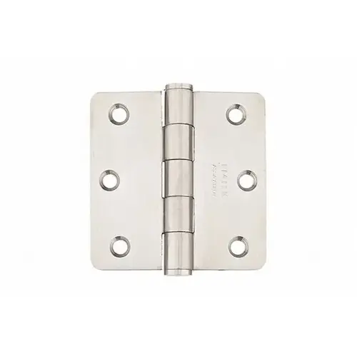 Stainless Steel 3-1/2" X 3-1/2" 1/4" Radius Corner Heavy Duty Plain Bearing Hinge Satin Stainless Steel Finish Pair