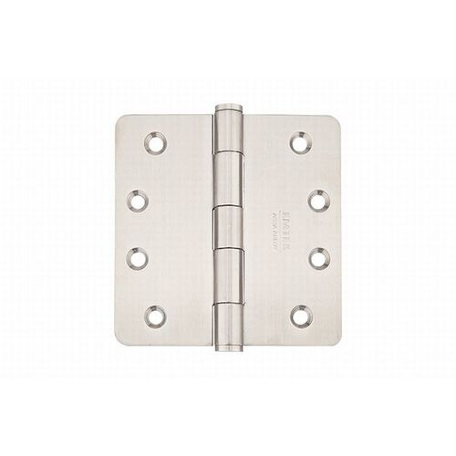 Stainless Steel 4" X 4" 1/4" Radius Corner Heavy Duty Plain Bearing Hinge Satin Stainless Steel Finish Pair