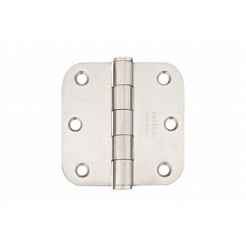 Satin Stainless Steel 3-1/2" X 3-1/2" 5/8" Radius Residential Duty Hinge Satin Stainless Steel Finish Pair