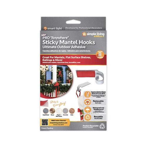 SIMPLE LIVING SOLUTIONS LLC 739008 Hooks Max Pro Anywhere Sticky Mantel