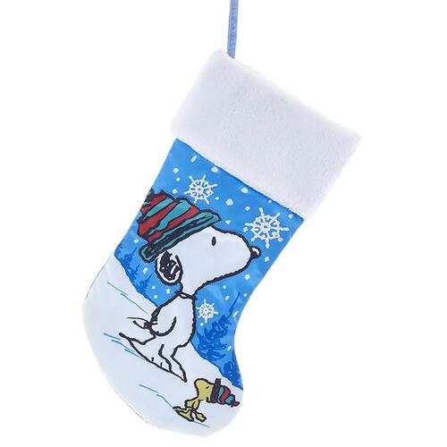 Kurt S Adler PN7212 Christmas Stocking Blue Snoopy with Woodstock Blue