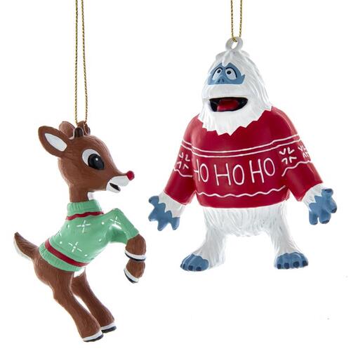 Kurt S Adler RU1222 Ornaments Ugly Sweater Rudolph and Bumble