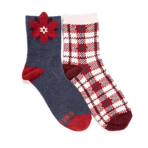 Muk Luks 2200106999PK25 Novelty Socks Women's Cozy Holiday One Size Fits Most Assorted Assorted