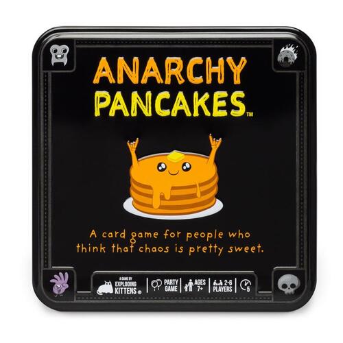 Anarchy Pancakes ANPA-TIN-6 Card Game Exploding Kittens Pan Cake Black 66 pc Black