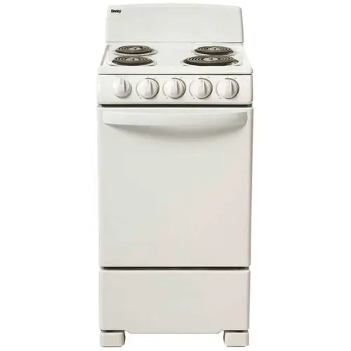 Danby Products DER203W 20 Free Standing Electric Range With A Large 2.3 Cu. Ft. Oven Capacity