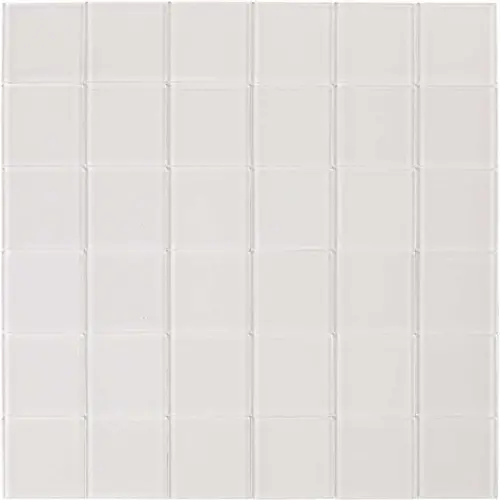 Inoxia SpeedTiles IG200POP072/BX6 Poppy Off White 11.33" X 11.33" Glass Wall Tile