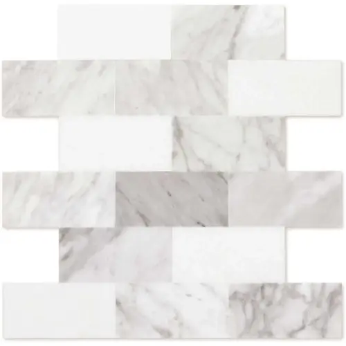 Inoxia SpeedTiles IS000PIN054/BX6 Pinot White/gray 11.57"x11.34" Marble Wall Tile