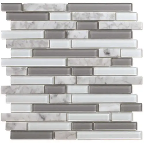 Inoxia SpeedTiles IGS202NOR516/BX6 Noriker White/gray 11.57"x10.85" Metal Wall Tile