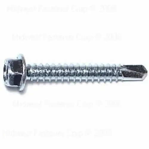 MIDWEST FASTENER M10284 10284 Screw, #12 Thread, 1-1/2 in L, Washer Head, Hex Drive, Self-Drilling Point, 1 PK - pack of 40