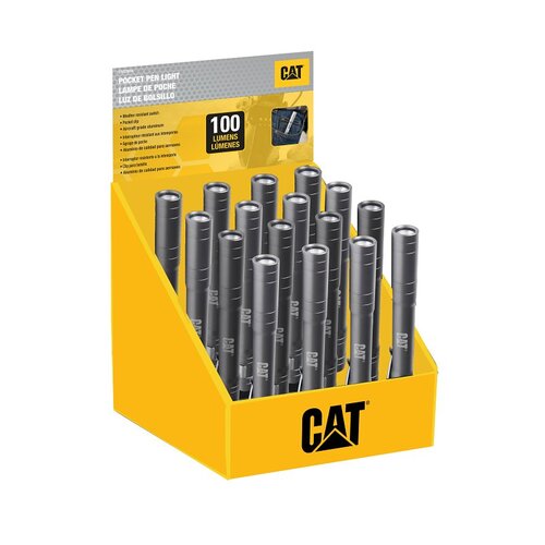 CAT CT221016 Pocket Pen Light, AAA Battery, LED Lamp, 100 Lumens, 30 m Beam Distance, 3.5 hr Run Time