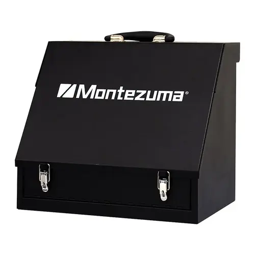 Montezuma SB150B Shopbox Portable Toolbox, 575 cu-in, Steel, Black, 13.19 in H x 15.35 in W x 10.4 in D Outside