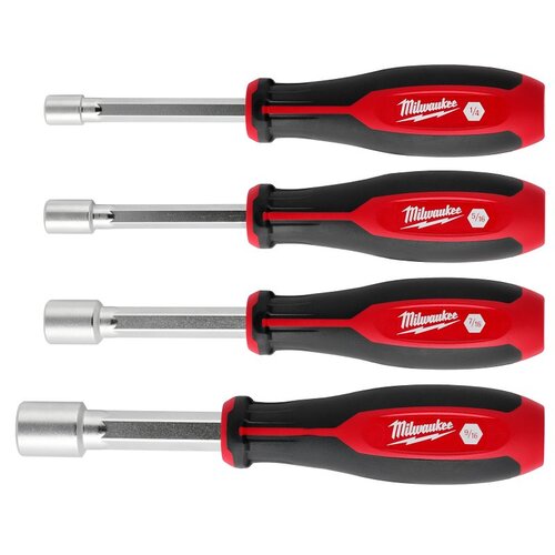 Milwaukee 48-22-2444 HollowCore Series Nut Driver Set, 4 -Piece, Polypropylene/Steel, Red