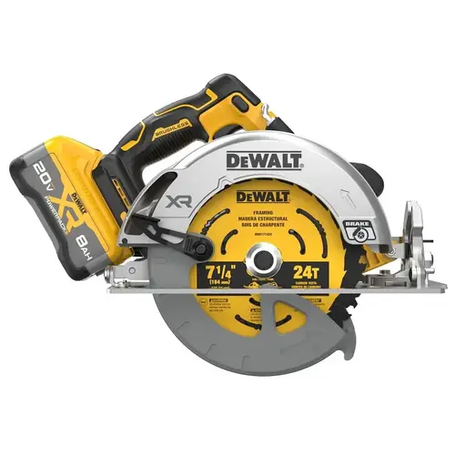 20V MAX* XR  Brushless Cordless Circular Saw, 20 V, 7-1/4 in Blade dia, 5/8 in dia Arbor, 5500 RPM, Kit with 8.0 Ah Battery