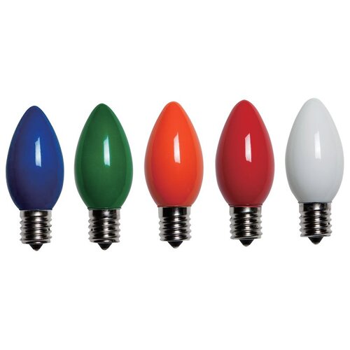 Santas Forest 25780 LED Filament Retro Replacement Bulb, Opaque, C7, Multi Color