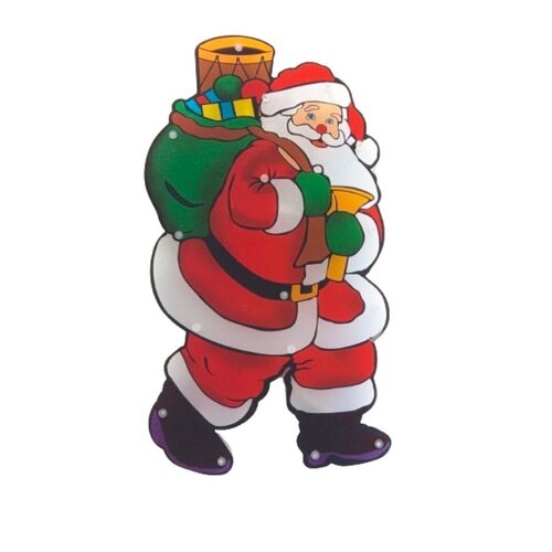 Santas Forest 60973 Santa, 10 in W, Plastic, Colorful, Mini Bulb, Internal Light