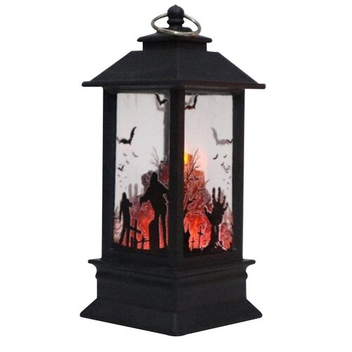 Santas Forest 99935 Halloween Skeleton Hand Lantern, 5 in H, Plastic, Black, Internal Light, Indoor, Outdoor