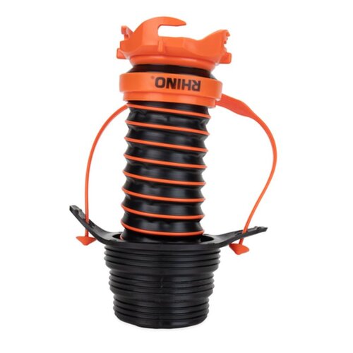 Rhino-X 39319 Sewer Hose Adapter Flexible Drain, Black