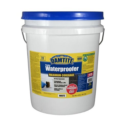 DAMTITE 11451 Concrete/Masonry Waterproofing, White, 45 lb