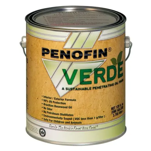 Penofin F0VSTGA VERDE Series Penetrating Oil Finish, Semi-Transparent, Storm, Liquid, 1 gal