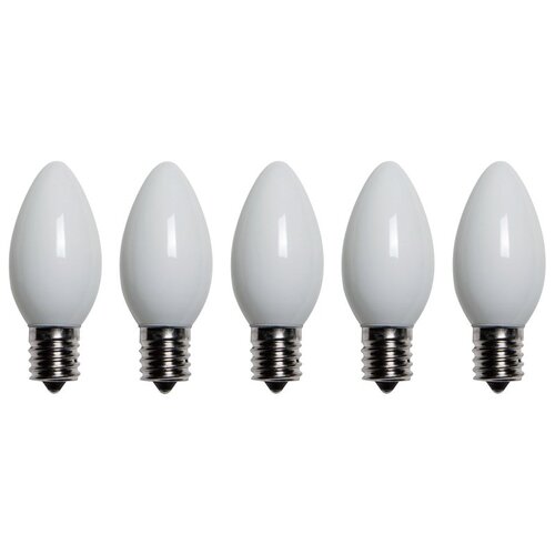 Santas Forest 25981 LED Filament Retro Replacement Bulb, Opaque, C9, White