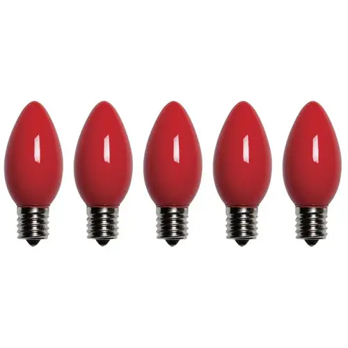 LED Filament Retro Replacement Bulb, Opaque, C9, Red