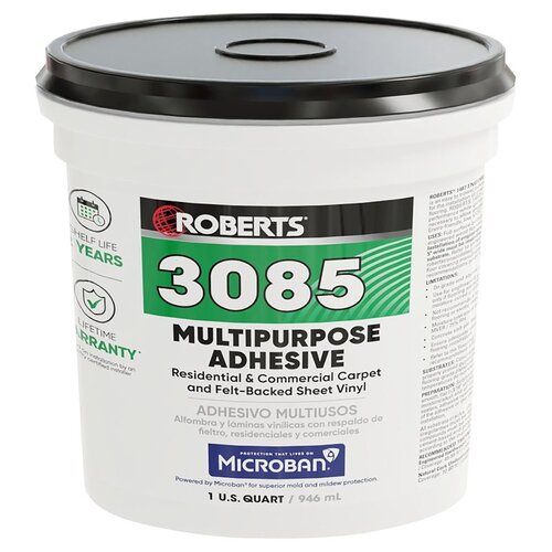 Roberts 3085-0 Multi-Purpose Adhesive, Beige, 1 qt, Pail