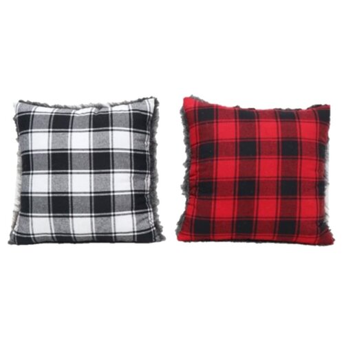 Santas Forest 49923 Plaid Plush Pillow Assortment, 16 in