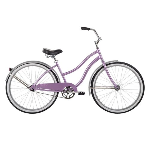 Huffy 66632 Cruiser Bicycle, Ladies, 12+, Steel Frame, Coaster Brake, 26 in Dia Wheel, Lilac