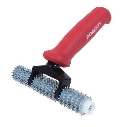 Roberts 10-122 10-169 Star Wheel Carpet Seam Roller, 4 in Dia Roller, Steel Roller, Soft-Grip Handle, Rubber Handle