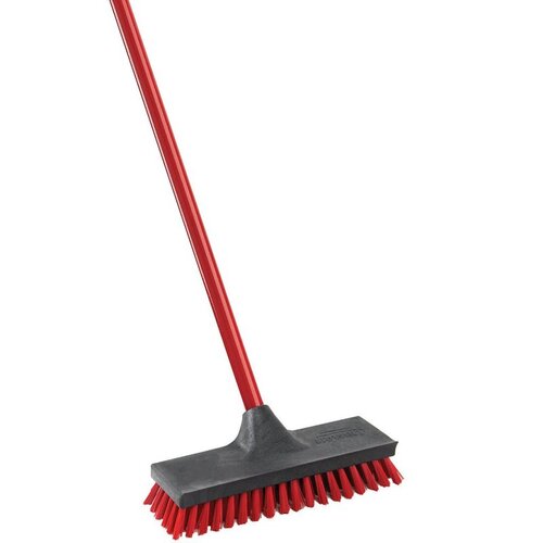 The Libman Company 5061 Heavy-Duty Floor Scrubber, 1.312 in L Trim, Polypropylene, Red, 3-1/2 in W Brush, 52 in OAL, Red