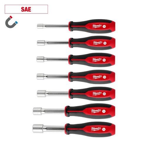 Milwaukee 48-22-2547 HollowCore Series Nut Driver Set, 7 -Piece, Polypropylene/Steel, Red