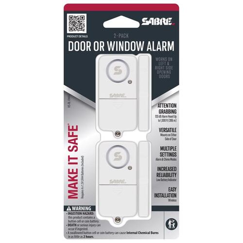 Sabre HS-RL-DWA2 Door Alarm Battery Powered Indoor White White