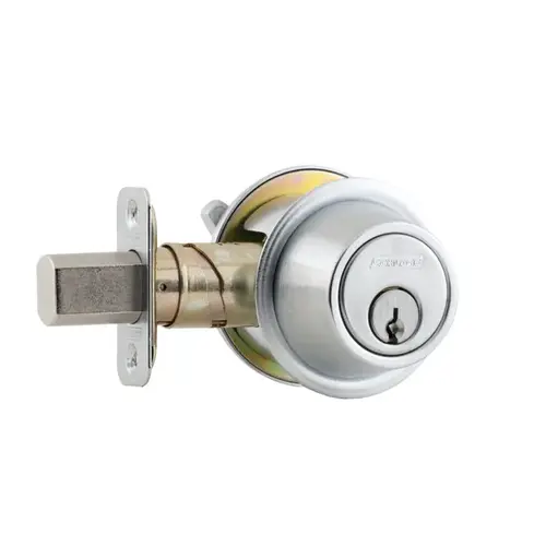 Grade 2 Fire Rated Single Cylinder Deadbolt with C Keyway with 12287 Latch and 10094 Strike Satin Chrome Finish