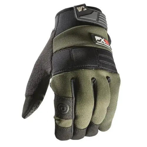 Wells Lamont 7857XL Work Gloves FX3 Men's Indoor/Outdoor Black/Gray/Green XL Black/Gray/Green Pair