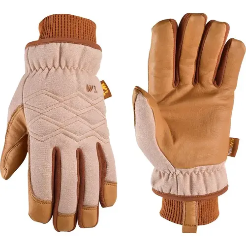 Wells Lamont 3253L-700 Work Gloves HydraHyde Women's Indoor/Outdoor Canvas Brown L Brown Pair