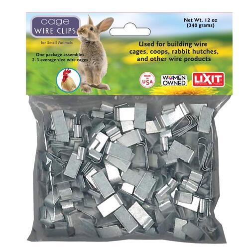 Lixit V33822 Cage Clips Small Galvanized Steel Gray 5" H X 5" W X 1" D Gray