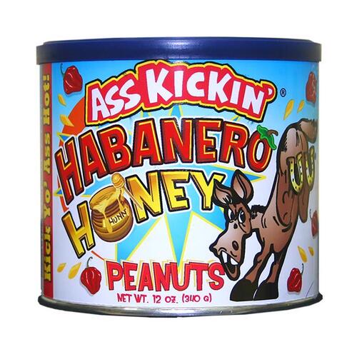 Ass Kickin' AK809 Peanuts Habanero Honey 12 oz Canister