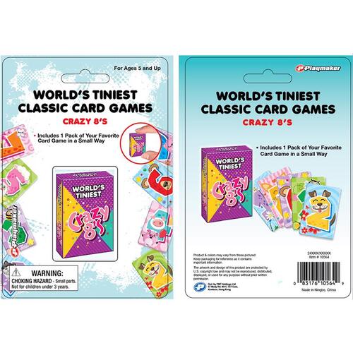 Playmaker Toys 10564 Card Game World's Tiniest Crazy 8's 1 pc