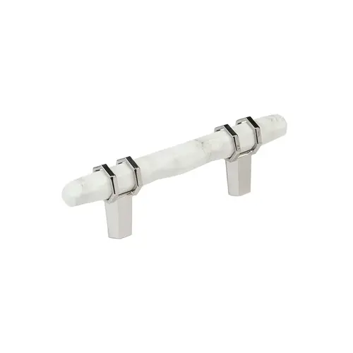 Carrione Cabinet Pull Marble White/Polished Nickel