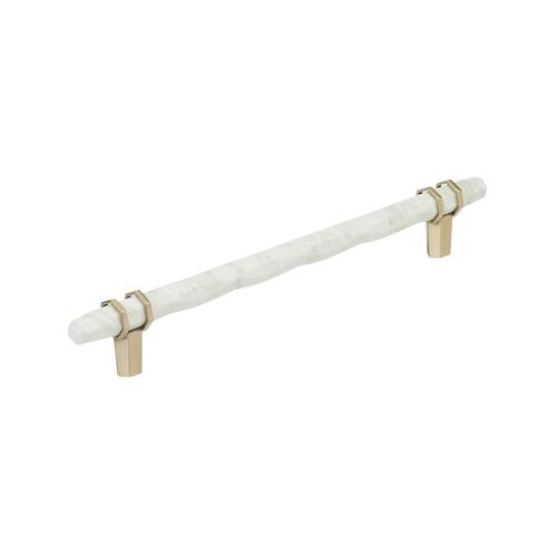 Carrione Cabinet Pull Marble White/Golden Champagne