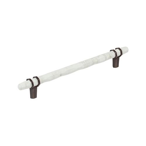 Carrione Cabinet Pull Marble White/Oil-Rubbed Bronze