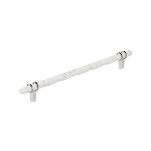 Carrione Cabinet Pull Marble White/Polished Nickel